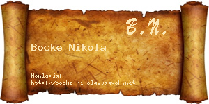Bocke Nikola névjegykártya